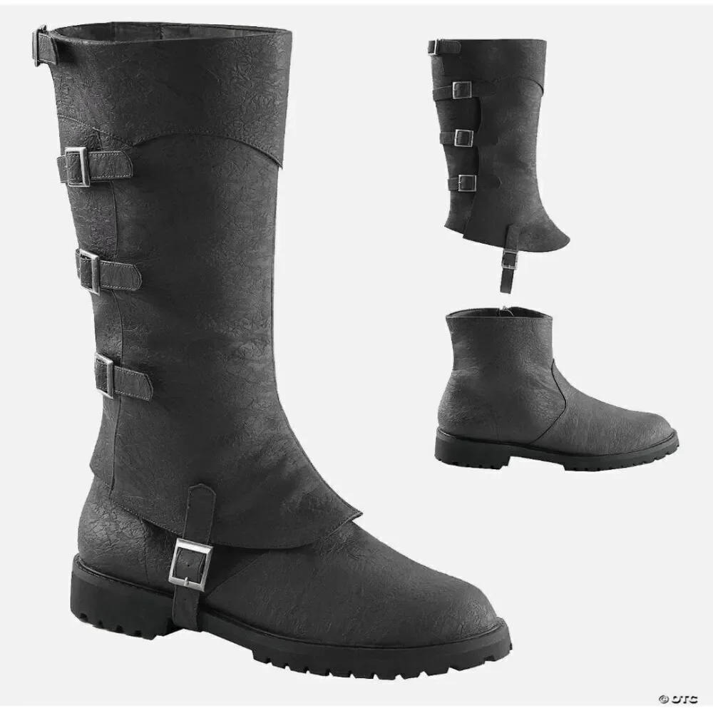 Funtasma Boots Mens 8 9 Black Pirate Captain Medieval Knight Aristocrat Nobleman